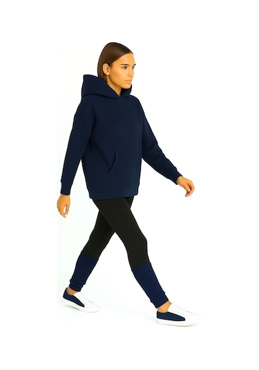 3 Çift Basic Kalın Pamuk Karışımlı Tozluk Ekru-lacivert