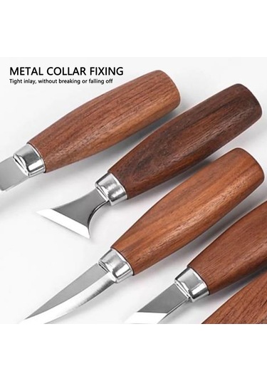 Maiyame Ahşap Oymak Bıçağı - 420 Paslanmaz Çelik Bıçak, Ceviz Ağacı Sapı, Ergonomik Tasarım, Hassas Kesim, Ahşap İşleme Aracı