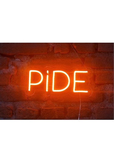 Pide Neon Led Duvar Aydınlatması Siyah