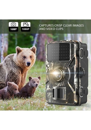 Pazly 16mp 1080p Gece Görüşlü Su Geçirmez Av Kamerası - 0.8s Hareket Algılama, Vahşi Yaşam & Güvenlik İzleme, Çok Renkli Kamera Çok Renkli