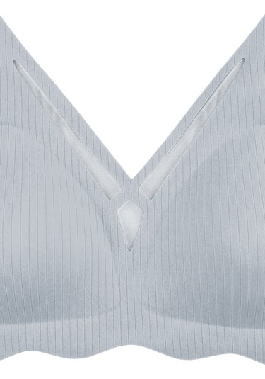 Balensiz Lazer Dikişsiz Dilim Detaylı Dekolteli Sütyen Mavi