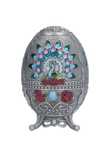 Moveevo Zinc Alloy Kuru Tahta Çıkartıcı Kutusu - Peacock Desenli, Şarj Açıcı Ve Mutfak Dekorasyonu - Gümüş Renk Diğer