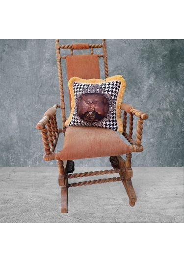 Geyik Çift Taraflı Dekoratif Püsküllü - Saçaklı Kırlent Kılıfı 1 Karışık/Çok Renkli