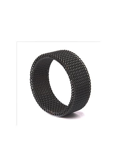 Chavin Bayan Erkek Esnek Çelik Örgü Siyah Yüzük N37