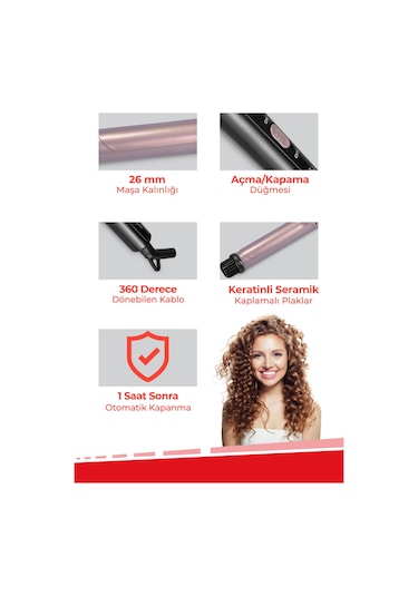 Evia İdeal Keratin Seramik Plakalı Saç Şekillendirici Maşa