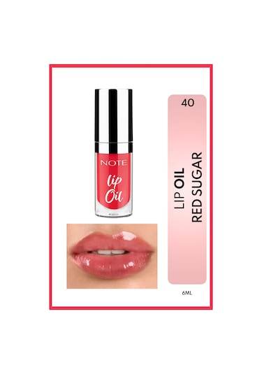 Note Cosmetics Lip Oil Nemlendirici Ve Parlatıcı Dudak Bakım Yag I - 40 Sugar Red - Kırmızı Red Fire