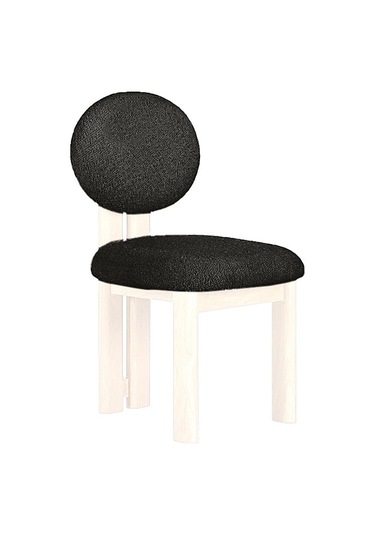 Coco İskandinav Teddy Natural Ahşap Bohem Sandalye Beyaz - Antrasit