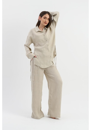 Yandan Bağlamalı Tunik Gömlek - Taş-taş Taş