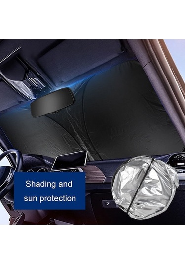 Ximistore9 Titanium Gümüş Araç Güneş Engelleyici, Evrensel Kullanım, 140x70 Cm Küçük Boy, Isı Ve Güneşten Koruma
