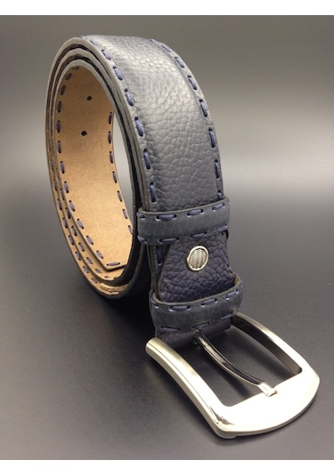 Lacivert Spor Deri Kemer