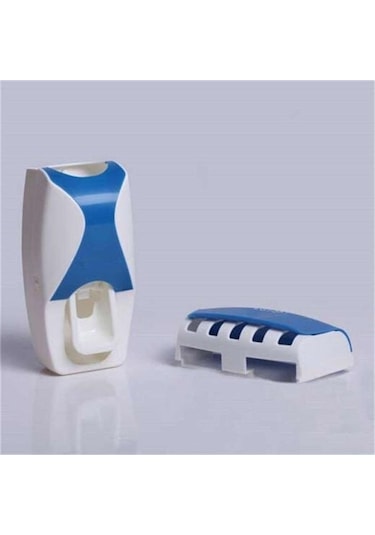 Mavi Otomatik Tembel Diş Macunu Dispenseri 5 Diş Fırçası Tutucu Sıkacağı Banyo Raf Aksesuarları Mavi