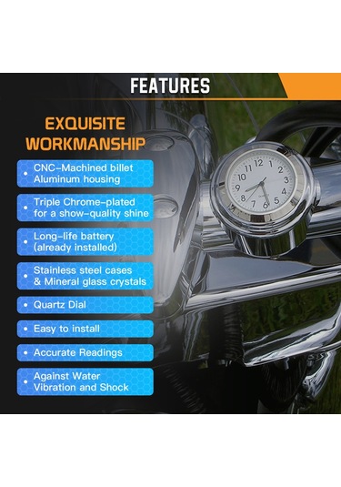 Evrensel Motosiklet Gidon Ölçer Bisiklet Termometresi Gümüş