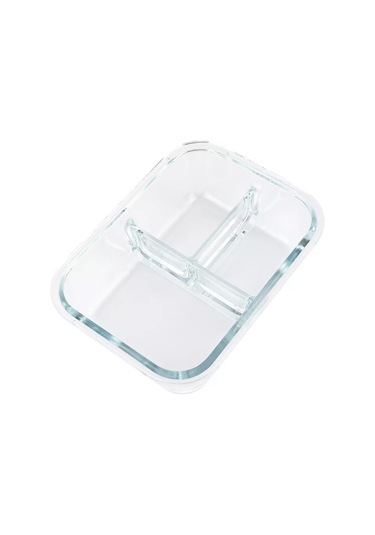 Rosenberg Kapaklı Ve Bölmeli Cam Yemek Saklama Kapları 1 Litre 187494761 Beyaz