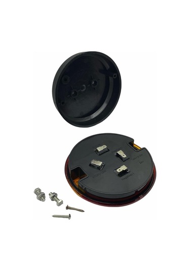 Çerkez 24v Stop Lambası Yuvarlak Ledli 3 Fonksiyonlu Sarı-kırmızı 140 50 Mm