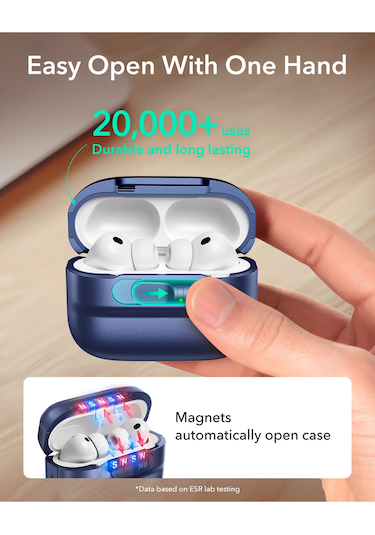 Apple AirPods Uyumlu Pro 3 2025 Pulse Flicklock Manyetik Kılıf Lacivert