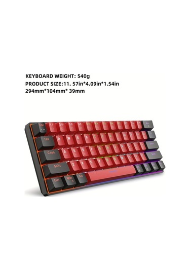 Fastbuy Led Arkadan Aydınlatmalı %60 Mekanik Klavye, Rgb Farklı Renk Seçenekleri