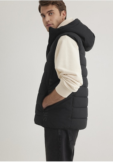 Mavi - Mavi Jeans Detaylı Kapüşonlu Siyah Yelek 0110554-900 Siyah