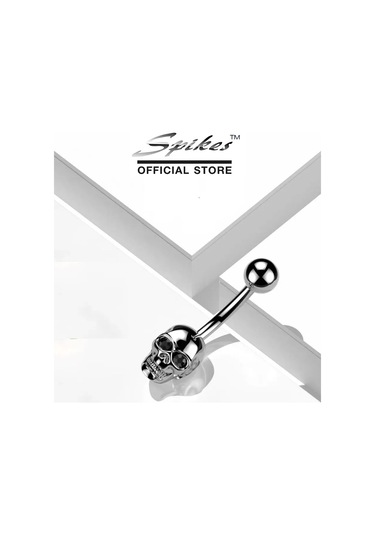 Spikes Cıvaslık İçin Kafataslı Gözlü Kubik Zirkonya Banan Piercing 413661432 Gri