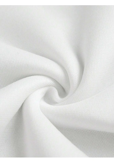 Coke Serisi Waves Print Kangaroo Pocket Drawstring Thermal Hoodie-trzksw872 Beyaz