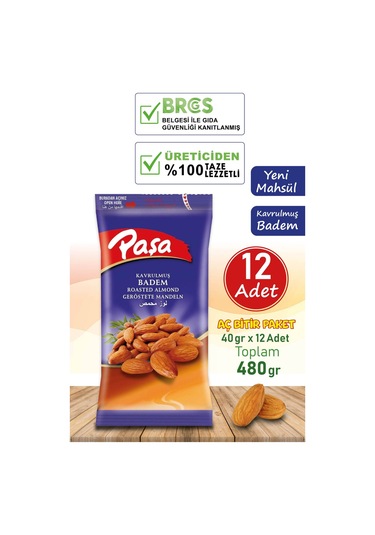 Paşa Kuruyemiş Badem 12 x 40 G