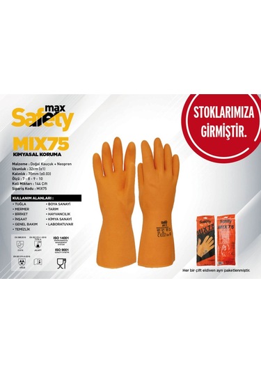 Maxsafety Mix75 Turuncu Dayanıklı Koruma Eldiveni