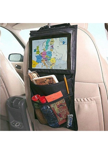 Araba İçi Koltuk Arkası Koruyucu Tablet Tutucu Organizer Eşya Düzenleyici
