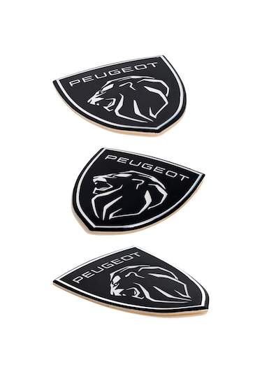 Peugeot Logo Arma 3d Metalize Sticker Alüminyum 2 Adet 8cm X 7cm