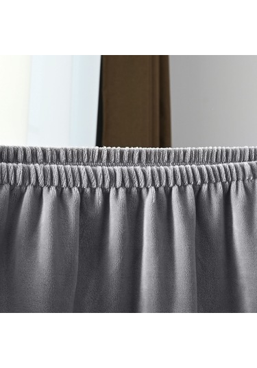 Leezsing Kumaş Sandalye Kılıfı, Kadife Malzeme, Gri Renk, Ev Dekorasyonu, Kolay Kurulum Gri