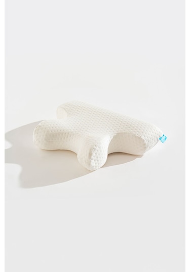 Boyun Destekli Ortopedik Visco Yastık Apne Yastığı 55x40x12/10 Cm Beyaz