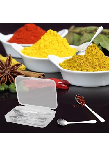 Tenfowee 8'li Çelik Baharat Kaşığı Seti - 2.8 İnç Mini Ölçü Kaşıkları, Tuz Şeker Kavanozları İçin Dayanıklı Ve Temizlenmesi Kolay