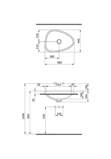 Bocchi Etna Tezgah Üstü Lavabo 58 CM Mat Siyah 1112-004-0125