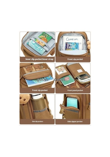 Szypzstore Ovozı Büyük Kapasiteli Karikatür Öğrenci Okul Çantası Günlük Omuz Çantası Uckxmu Renkli