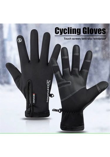 Ximistore9 Kışlık Su Geçirmez Rüzgar Koruyucu Motosiklet/bisiklet Eldiveni - Dokunmatik Ekran Uyumlu Xl