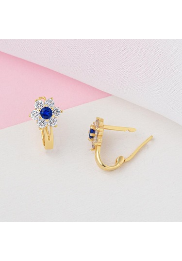 Bilezikci Lacivert Taşlı 14 Ayar Altın Çocuk Küpesi Ckrc09