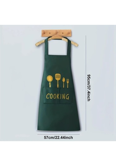 Awesomestore Koyu Yeşil Cep Detaylı 28.3x25.5 İnç Kafe Restoran Önlüğü Koyu Yeşil