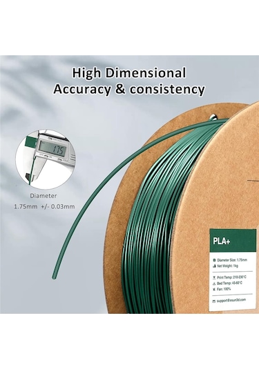 Esun Çam Yeşili Pla+ Filament 1.75mm 1 Kg Plus - Urhanshop Yetkili Satış