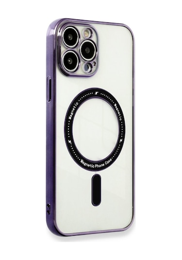 İphone 14 Pro Max Kılıf Magsafe Özellikli Gold Seri Lazer Silikon Kapak