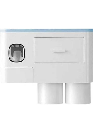 Novahub 3'lü Diş Fırçası Askısı, Saklama Çekmecesi & Duvar Montajlı Banyo Seti Beyaz Beyaz