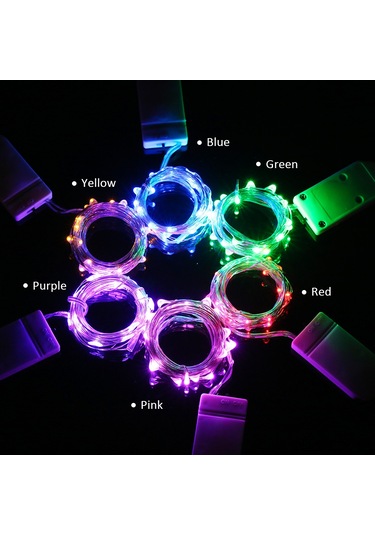 Dianziye 1 Metre Sarı Işıklı 10 Led Li Taşınabilir Bakır Tel Işık Zinciri Pil Yok