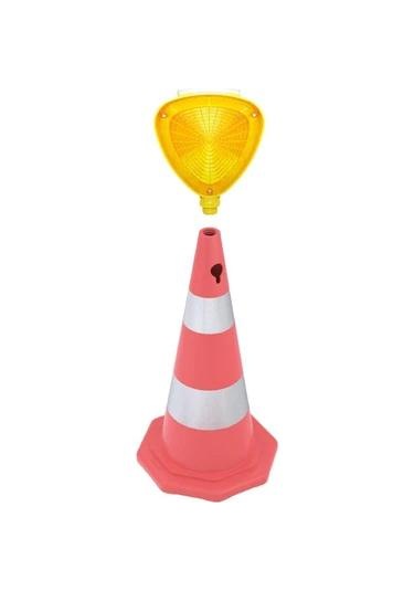 Melzohome Güneş Enerjili Uyarıcı Koni Koni + Solar Flaşör Lamba