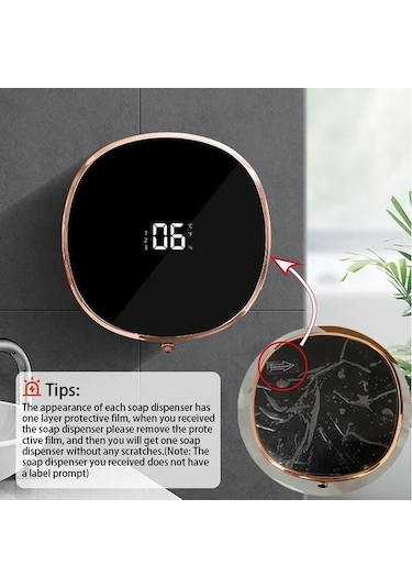 Tongxida Siyah Akıllı Sabunluk 280ml Fotoselli Hareket Sensörü Yıkama El Cihazı 1200mah Duvara Monte Sıvı Sabunluk Siyah