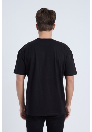 Velvoria Unisex Oversize Siyah Run T-shirt