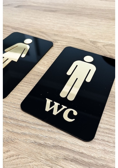 Klwc-mw52 - Dekoratif Wc Yönlendirme Tabelası - Kadın & Erkek 2'li