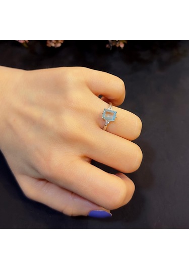 Stela Akuamarin Baget Gümüş Yüzük