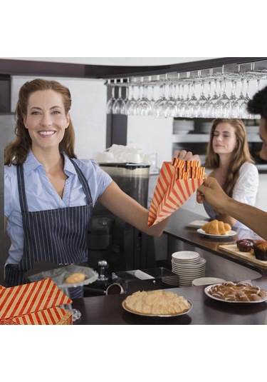 Körüklü Kraft Kese Kağıdı, Kırmızı Verev Desenli Şamua Hediye, Am
