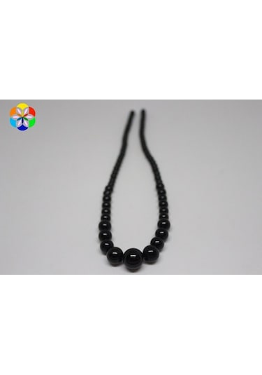 Onix (Oniks) Taşı Kolye Kehribar  Klipsli