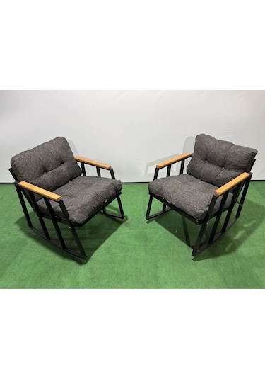 Balkon-bahçe-kafe Çay Seti Koltuk Oturma Takımı,oturma Grubu Çaysetleri Sallanır Koltuk Miami Antrasit