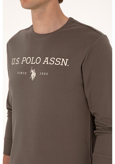 U.S. Polo Assn. Erkek Regular Fit Bisiklet Yaka Vizon İnce Basic Sweatshirt 50313743-VR052 U.S. Polo Assn. Erkek Regular Fit Bisiklet Yaka Vizon İnce Basic Sweatshirt 50313743-VR052