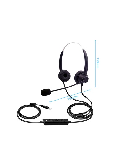 Geeroyoo Usb Bağlantılı H360d Kulaklık Mikrofon Seti - 180 Dönebilen Kafa Bandı, 330 Dönebilen Mikrofon, Sessiz Tuşu, Ses Ayarı, Anti Rf