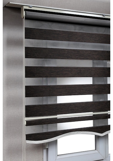 Eteki Acı Kahve Bambu Zebra Stor Kaliteli Güneşlik Perdeler